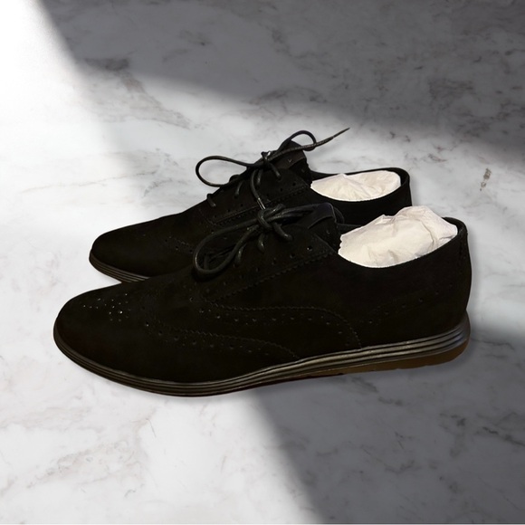 NIB Cole Haan Grand Tour Suede Wintip Oxford In Black Suede Women’s Size 9.5 - Picture 9 of 9
